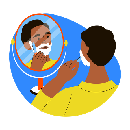 Man doing Razor shaving  Illustration