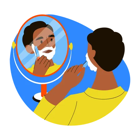 Man doing Razor shaving  Illustration