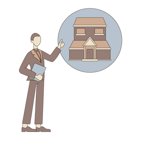 Man doing Real estate marketing  Illustration