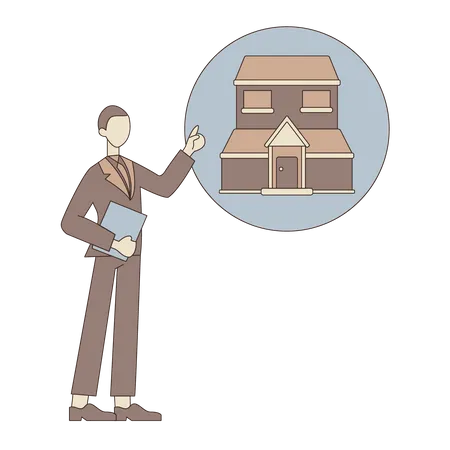 Man doing Real estate marketing  Illustration