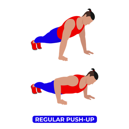 Man Doing Regular Push Up Exercise  Illustration