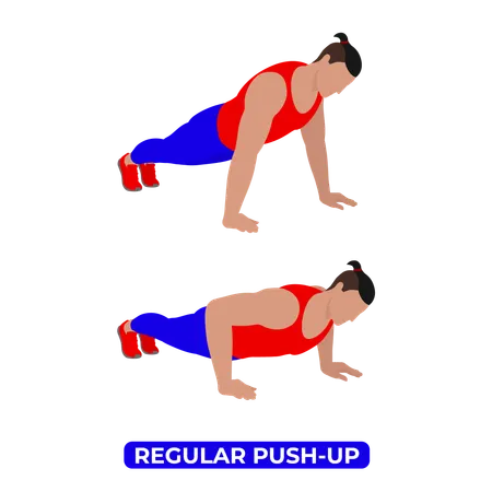 Man Doing Regular Push Up Exercise  Illustration