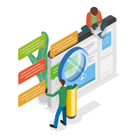 Man doing Requirements Analysis  Illustration