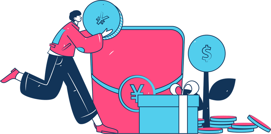 Man doing retail promotion  Illustration