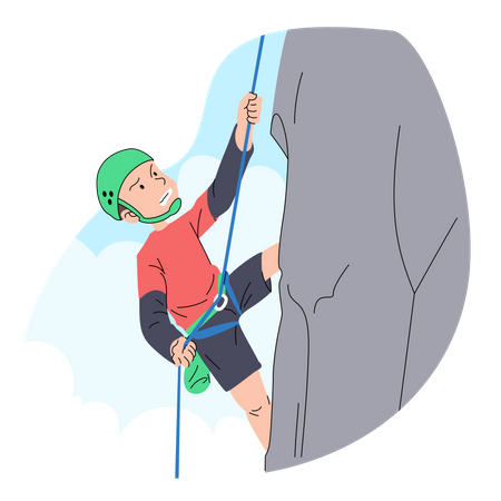 Man doing Rock climbing  Illustration