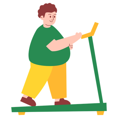 Man doing Run on Treadmill  Illustration