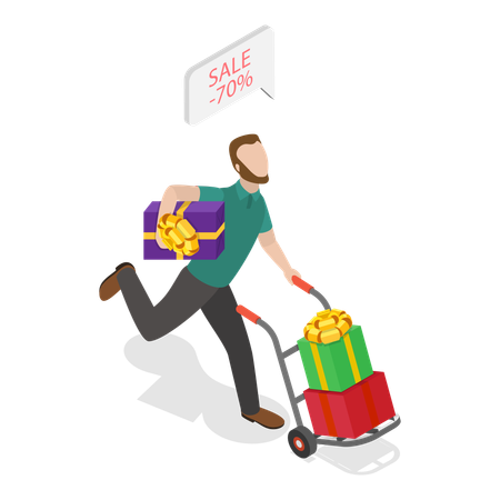 Man doing sale marketing  Illustration