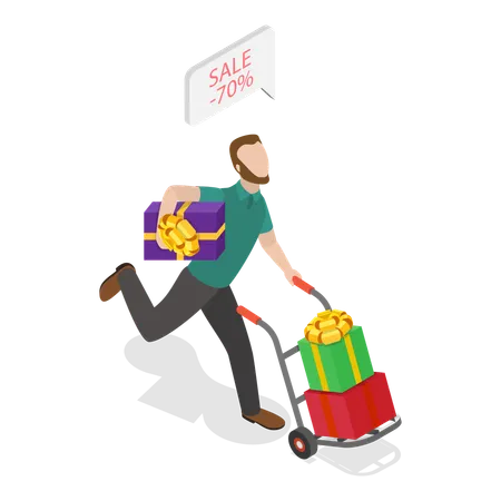 Man doing sale marketing  Illustration