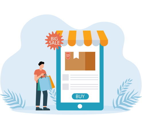 Man doing Sale Promotion  Illustration