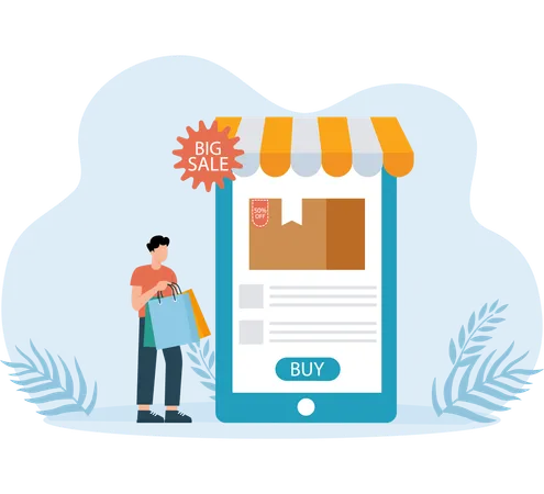 Man doing Sale Promotion  Illustration