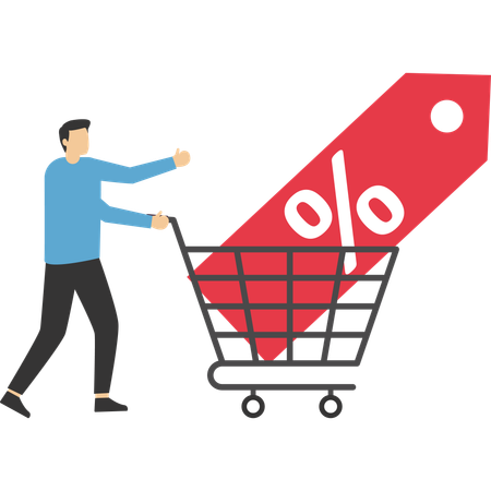 Man doing sale shopping  Illustration