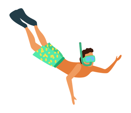 Man doing scuba diving  Illustration