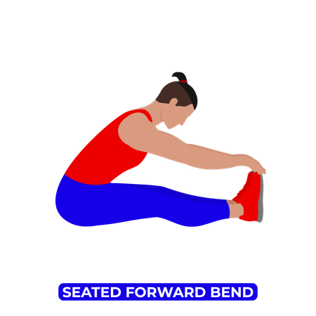 Man Doing Seated Forward Bend  Illustration