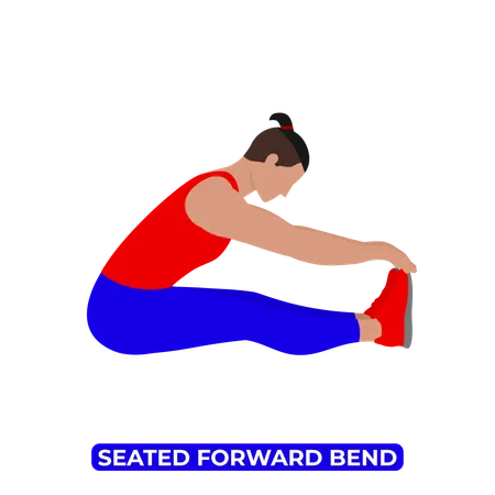 Man Doing Seated Forward Bend  Illustration