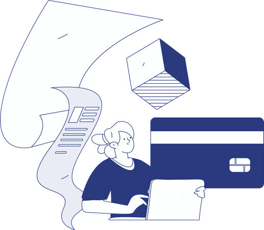Man doing secure payment using credit card on time duration  Illustration