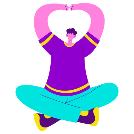 Man doing Self love  Illustration