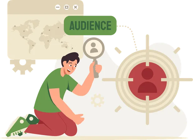 Illustration Seo Monitoring Depicting It As A Dynamic Marketplace Where Businesses Strategically Interact With Users To Increase Visibility And Achieve Marketing Goals Illustration