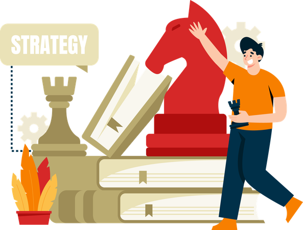 Man doing Seo Strategy  Illustration