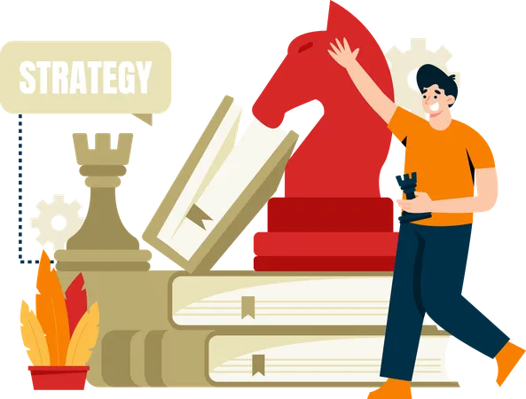 Man doing Seo Strategy  Illustration