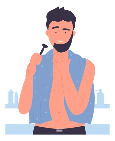 Man doing shaving  Illustration