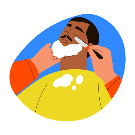 Man doing Shaving  Illustration