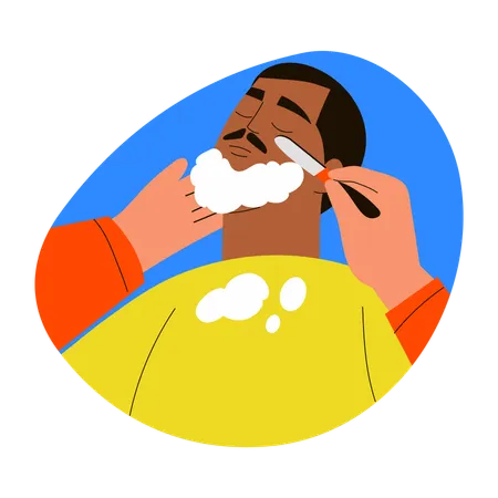 Man doing Shaving  Illustration