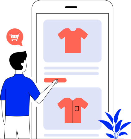 Man doing shirt shopping  Illustration