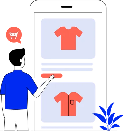 Man doing shirt shopping  Illustration