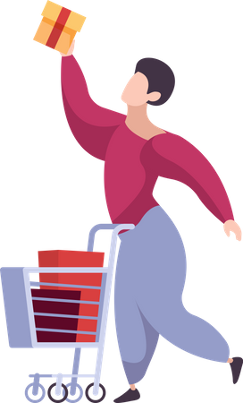 Man doing shopping Illustration