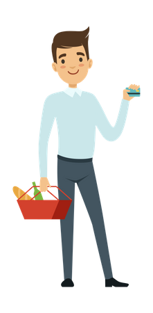 Man doing shopping Illustration