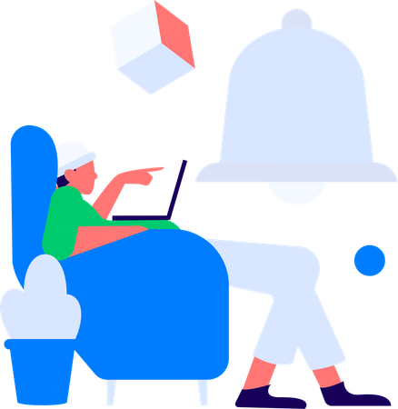 Man doing shopping broadcast  Illustration