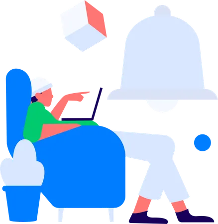 Man doing shopping broadcast  Illustration