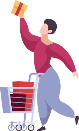 Man doing shopping  Illustration