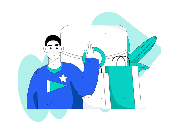 Man doing shopping  Illustration