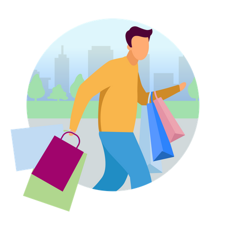 Man doing shopping  Illustration