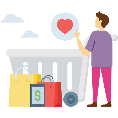 Man doing shopping  Illustration