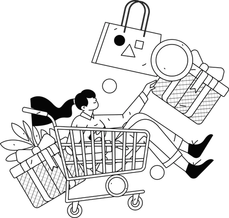 Man Doing Shopping  Illustration