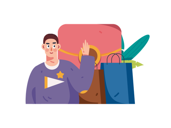 Man doing shopping  Illustration