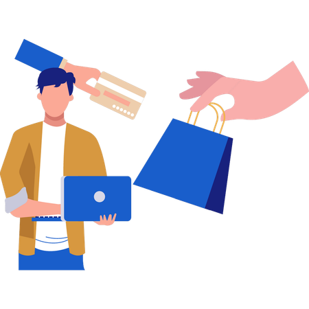 Man doing shopping payment  Illustration