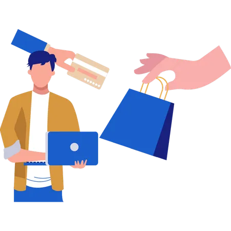 Man doing shopping payment  Illustration
