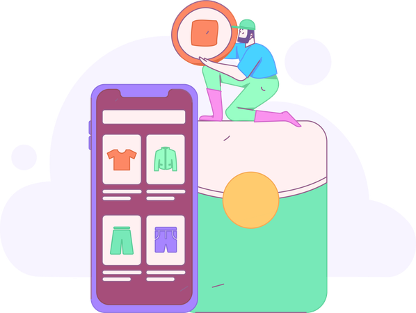 Man doing shopping payment  Illustration