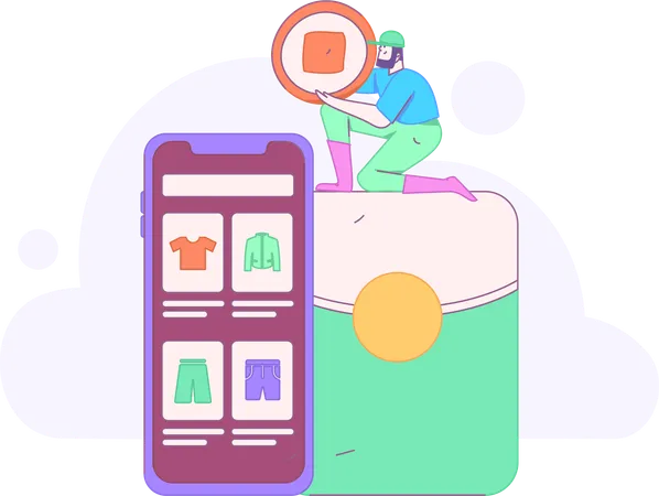 Man doing shopping payment  Illustration