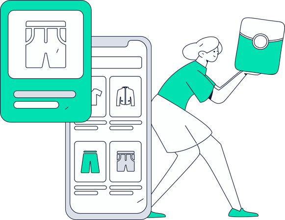 Man doing shopping payment  Illustration