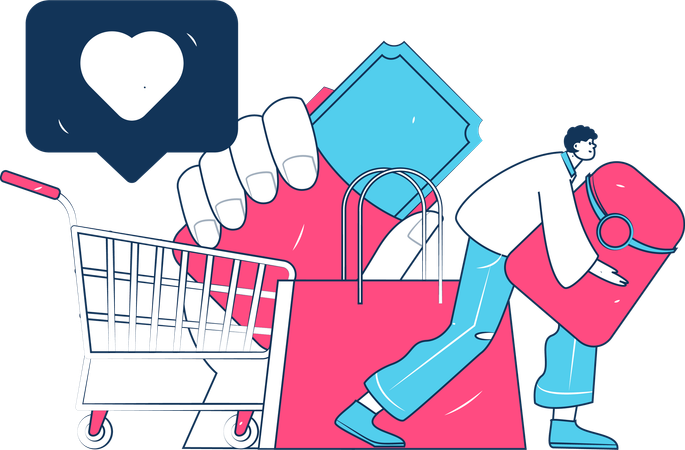 Man doing shopping payment  Illustration