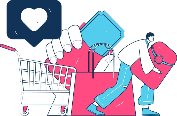 Man doing shopping payment  Illustration