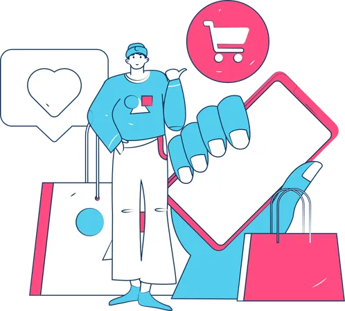 Man doing shopping payment  Illustration