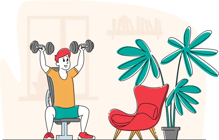 Man doing Shoulder Exercise  Illustration