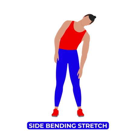 Man Doing Side Bending Stretch  Illustration