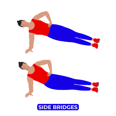 Man Doing Side Bridges Exercise  Illustration