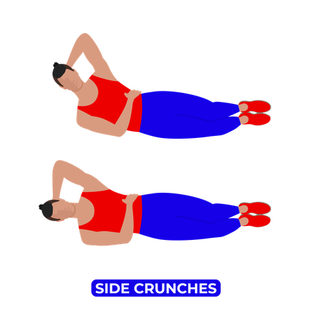 Man Doing Side Crunches Exercise  Illustration